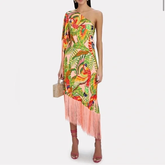 Green Asymmetrical One Shoulder Sundress - Picture 1 of 4